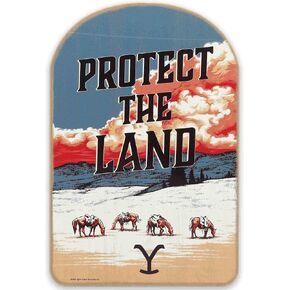 Open Road Brands Yellowstone TV Show Protect The Land Scenic Wood Wall Decor - Yellowstone Wall Art for Living Room, Bedroom or Office