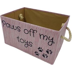 Storage Bin for Dog Toys | Medium size dog toy storage | Dog Toy Organizer for Chew Toys, Balls, and More | Toy Storage Bins for Dogs | Permanent Ink printed lettering (Grey)