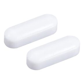 MECCANIXITY Magnetic Stirrer Mixer Stir Bar Rod 80mm(3.15") x10mm Cylinder Shape Coating Magnet White for Laboratory 2Pcs