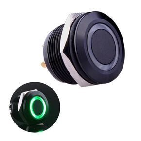 Ulincos® Momentary Push Button Switch U19D1 1NO SPST Black Metal Shell with Red LED Ring Suitable for 19mm 3/4" Mounting Hole Pack with a Resistor (Red)