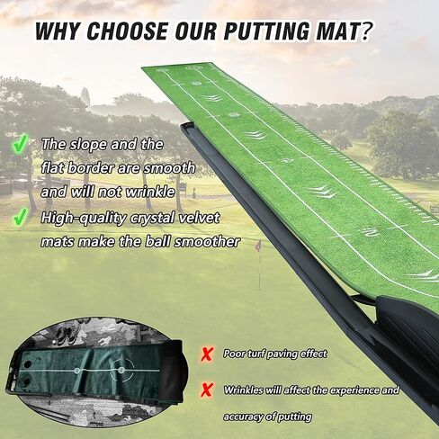 PGM Putting Green Putting Matt for Indoors Golf Putting Mat - Practice Putting Green Indoor with Automatic Ball Return - Mini Golf Game for Home and Office Golf Gifts Golf Accessories for Men in Saudi Arabia