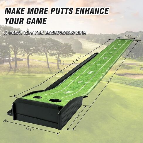 PGM Putting Green Putting Matt for Indoors Golf Putting Mat - Practice Putting Green Indoor with Automatic Ball Return - Mini Golf Game for Home and Office Golf Gifts Golf Accessories for Men in Saudi Arabia