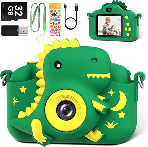 Kids Camera, Toddler Digital Camera for Ages 3-12 Boys Girls Childrens, Christmas Birthday Gifts, Selfie 1080P HD Video Camera for 3 4 5 6 7 8 9 Years Old Boys Girls Toys Gifts in Saudi Arabia
