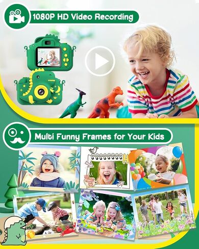 Kids Camera, Toddler Digital Camera for Ages 3-12 Boys Girls Childrens, Christmas Birthday Gifts, Selfie 1080P HD Video Camera for 3 4 5 6 7 8 9 Years Old Boys Girls Toys Gifts in Saudi Arabia