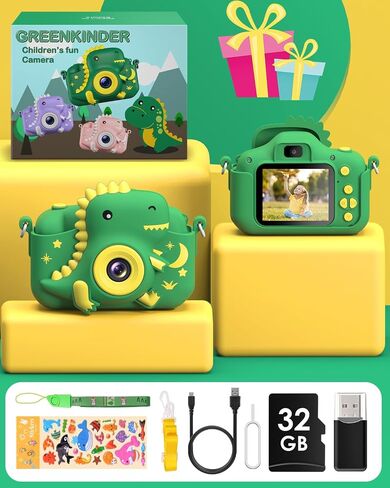 Kids Camera, Toddler Digital Camera for Ages 3-12 Boys Girls Childrens, Christmas Birthday Gifts, Selfie 1080P HD Video Camera for 3 4 5 6 7 8 9 Years Old Boys Girls Toys Gifts in Saudi Arabia