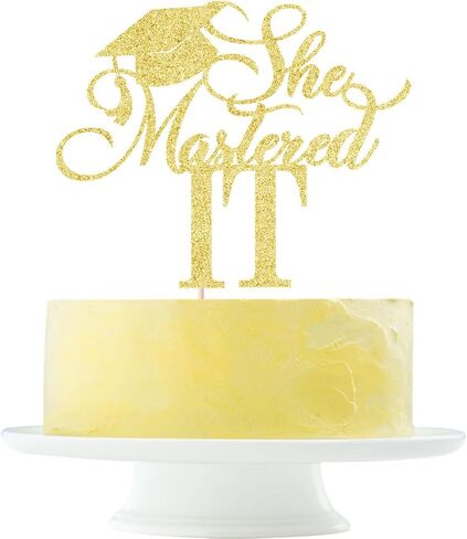 she mastered it cake topper 2024 High school university postgraduate graduation theme party Cake Decorations Boys and girls Graduation in 2024 Cake decorations Happy graduation cake Topper in Kuwait
