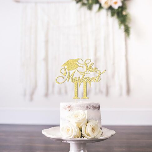 she mastered it cake topper 2024 High school university postgraduate graduation theme party Cake Decorations Boys and girls Graduation in 2024 Cake decorations Happy graduation cake Topper in Kuwait