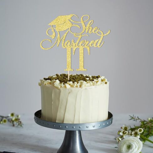 she mastered it cake topper 2024 High school university postgraduate graduation theme party Cake Decorations Boys and girls Graduation in 2024 Cake decorations Happy graduation cake Topper in Kuwait