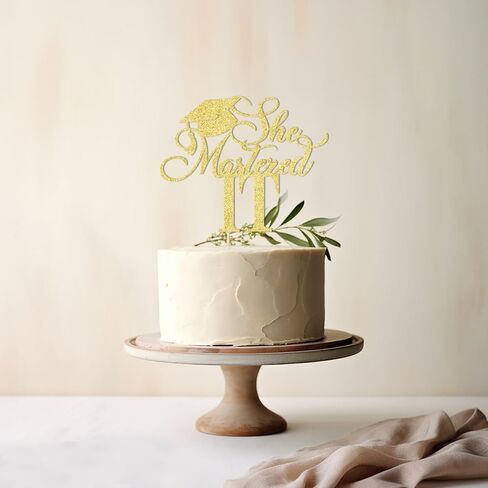 she mastered it cake topper 2024 High school university postgraduate graduation theme party Cake Decorations Boys and girls Graduation in 2024 Cake decorations Happy graduation cake Topper in Kuwait