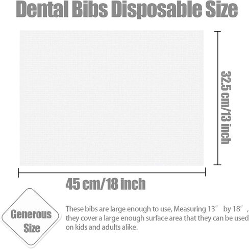 125 Pcs Dental Bibs Disposable for Patient, 13"x18", 3 Ply Waterproof Piercing Tattoo Paper Napkin Tissue Bib for Dental Clinic, Tattoo Station and Salon in Saudi Arabia