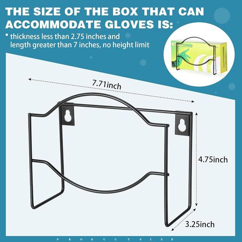 2 Pcs Glove Box Dispenser Glove Box Holder Metal Glove Box Holder Wall Mount Disposable Glove Dispenser Rubber Gloves Facial Tissue Holder for Food Service,Healthcare,Hospital,Lab(Black) in Saudi Arabia