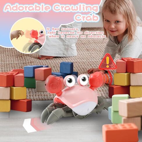 TFS Top·Fans Crawling Crab Toy 2.0: 2024 Baby Boy Tummy Time Activity Essentials Walking Crawly Crabby Volumn&Speed Control Mute Rechargeable - Dancing Electric Birthday Montessori Sensory Gifts in Saudi Arabia