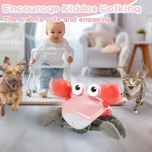 TFS Top·Fans Crawling Crab Toy 2.0: 2024 Baby Boy Tummy Time Activity Essentials Walking Crawly Crabby Volumn&Speed Control Mute Rechargeable - Dancing Electric Birthday Montessori Sensory Gifts in Saudi Arabia