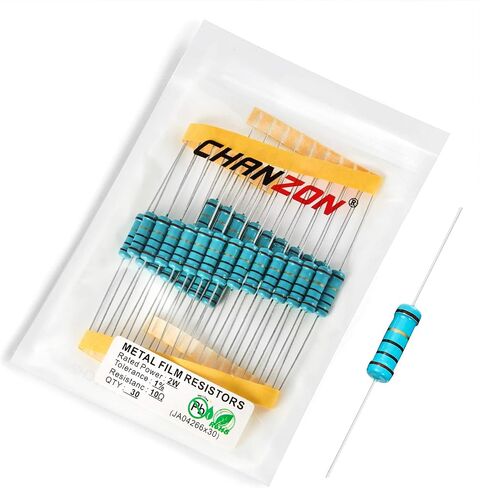 Chanzon 30 قطعة 2 واط 10 أوم معدن مقاوم ثابت 0.01 ± 1% التسامح 10R MF من خلال ثقب المقاومات الحد الحالي Rohs معتمد in Kuwait