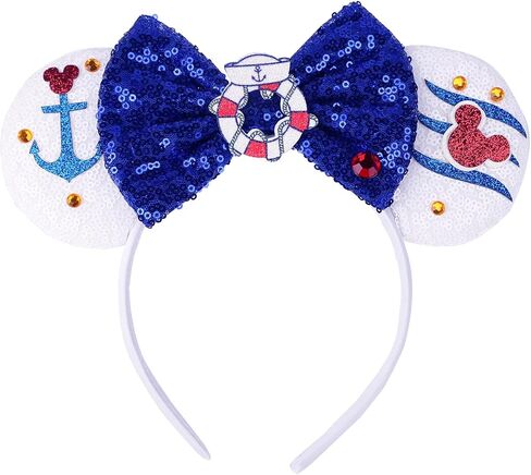 RAZKO Sparkle Birthday Girl Minnie Ears Headband, Glitter Mouse Ears Headband with Bow for Birthday Party, Princess Decoration Cosplay Costume for Girls Women (Birthday Girl-B) in Saudi Arabia