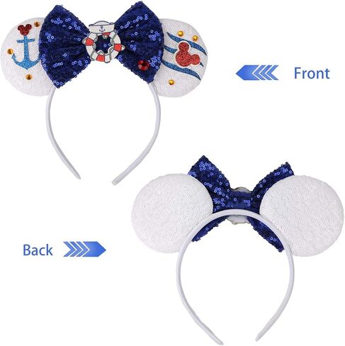RAZKO Sparkle Birthday Girl Minnie Ears Headband, Glitter Mouse Ears Headband with Bow for Birthday Party, Princess Decoration Cosplay Costume for Girls Women (Birthday Girl-B) in Saudi Arabia