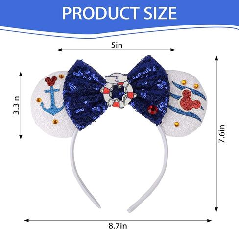 RAZKO Sparkle Birthday Girl Minnie Ears Headband, Glitter Mouse Ears Headband with Bow for Birthday Party, Princess Decoration Cosplay Costume for Girls Women (Birthday Girl-B) in Saudi Arabia