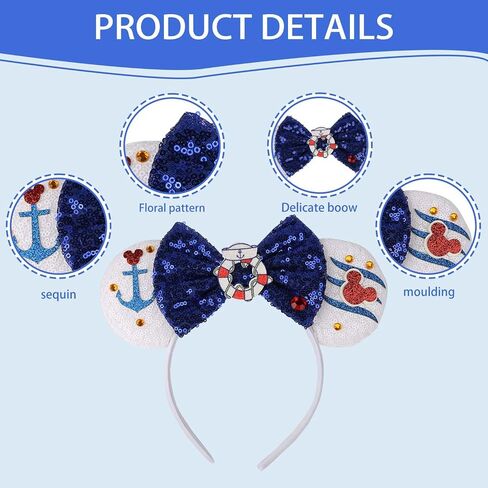 RAZKO Sparkle Birthday Girl Minnie Ears Headband, Glitter Mouse Ears Headband with Bow for Birthday Party, Princess Decoration Cosplay Costume for Girls Women (Birthday Girl-B) in Saudi Arabia