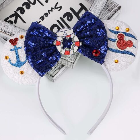 RAZKO Sparkle Birthday Girl Minnie Ears Headband, Glitter Mouse Ears Headband with Bow for Birthday Party, Princess Decoration Cosplay Costume for Girls Women (Birthday Girl-B) in Saudi Arabia