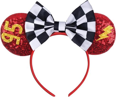 RAZKO Sparkle Birthday Girl Minnie Ears Headband, Glitter Mouse Ears Headband with Bow for Birthday Party, Princess Decoration Cosplay Costume for Girls Women (Birthday Girl-B) in Saudi Arabia