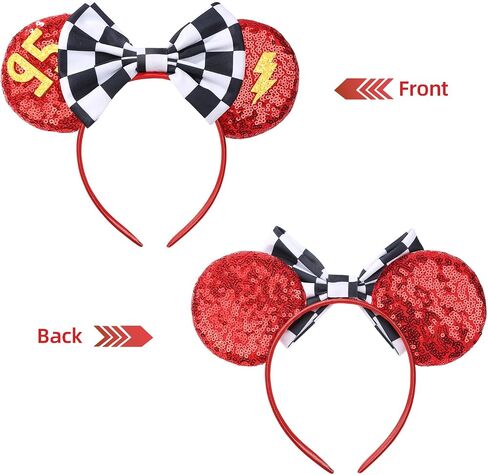 RAZKO Sparkle Birthday Girl Minnie Ears Headband, Glitter Mouse Ears Headband with Bow for Birthday Party, Princess Decoration Cosplay Costume for Girls Women (Birthday Girl-B) in Saudi Arabia