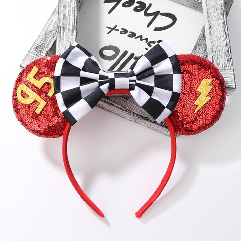 RAZKO Sparkle Birthday Girl Minnie Ears Headband, Glitter Mouse Ears Headband with Bow for Birthday Party, Princess Decoration Cosplay Costume for Girls Women (Birthday Girl-B) in Saudi Arabia