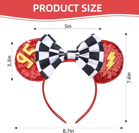 RAZKO Sparkle Birthday Girl Minnie Ears Headband, Glitter Mouse Ears Headband with Bow for Birthday Party, Princess Decoration Cosplay Costume for Girls Women (Birthday Girl-B) in Saudi Arabia