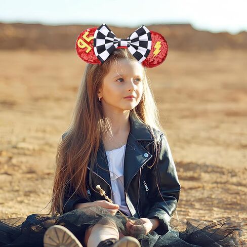 RAZKO Sparkle Birthday Girl Minnie Ears Headband, Glitter Mouse Ears Headband with Bow for Birthday Party, Princess Decoration Cosplay Costume for Girls Women (Birthday Girl-B) in Saudi Arabia