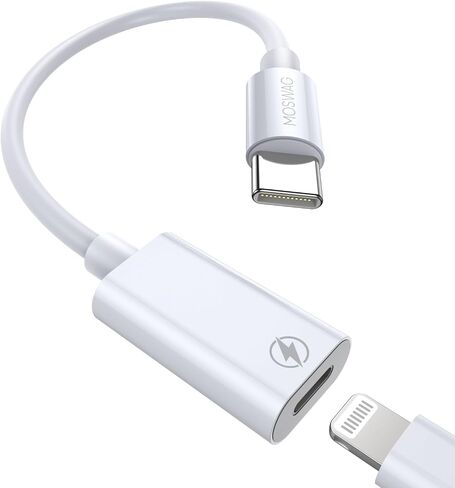 كابل موصل شاحن MOSWAG Lightning أنثى إلى USB C ذكر يدعم الشحن من النوع C لهواتف iPhone 15/15 Pro/15 Pro Max/15 Plus iPad Air Samsung وليس للصوت/OTG in Saudi Arabia