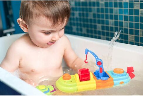 FUN LITTLE TOYS Baby Bath Toys, 7 PCs Toy Boats Include One Big Wind Up Bath Boat and 6 Bath Squirters Toy Boats, Birthday Gifts for Boys & Girls in Kuwait