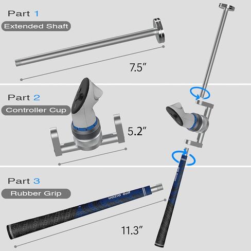 Golf Club Attachment for Meta Quest 3 - Adjustable Weight 24" Golf Club Adapter Handle Compatible with Oculus Quest 3/2 and Pro(Right & Left), Realistic Grip | 90 Degree 2024VERSION in Kuwait