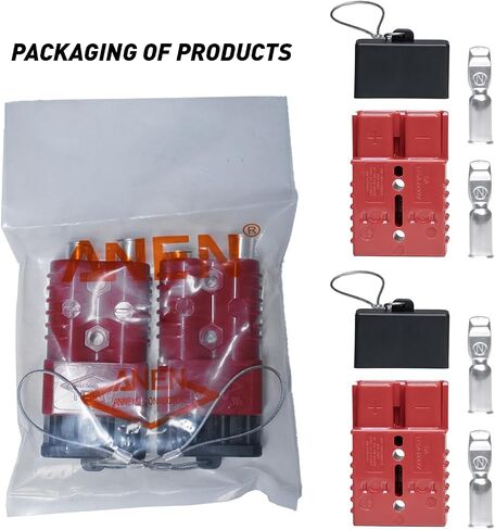 موصلات أسلاك قياس 2-4 من ANEN، مجموعة قابس أسلاك 175 أمبير، مجموعة توصيل سريع لبطارية 12 فولت إلى 36 فولت لروافع دراجة السيارة ATV ترفع المحركات أكثر، حزمة من 2، أحمر in Kuwait