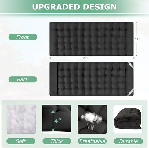 سرير تخييم Suteck، سرير تخييم قابل للطي مقاس 32 بوصة XXL، سرير نوم شديد التحمل للبالغين، سرير أكسفورد بطبقة مزدوجة 1200D للتخييم مع حقيبة حمل مرتبة وسادة للسفر في المنزل والمكتب in Kuwait