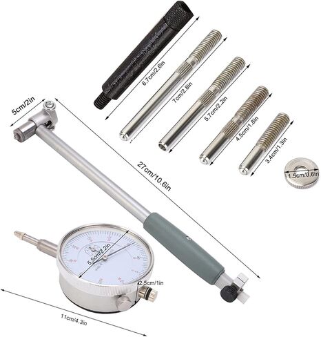مقياس تجويف القرص، مؤشر القرص بقطر 50-160 مم، مجموعة أدوات قياس أسطوانة المحرك بدقة عالية، قضيب تمديد أجزاء صغيرة لقياس الرأس مع صندوق in Kuwait