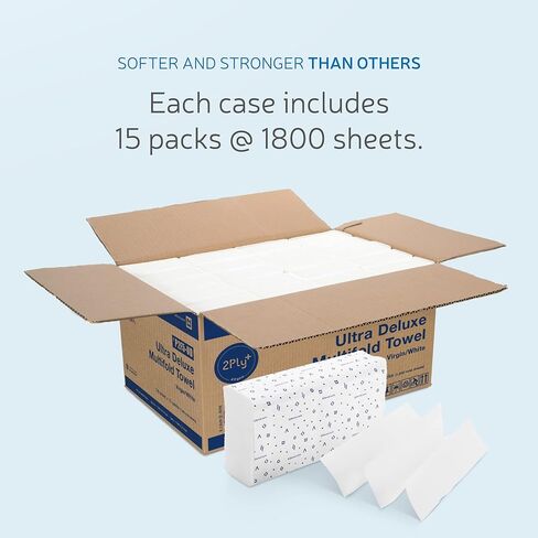 ورق مناشف اليد متعدد الطيات بطبقة واحدة معاد تدويره، معتمد من مجلس رعاية الغابات (FSC)، 250 ورقة × 12 قطعة، P1F3L-EZ in Kuwait