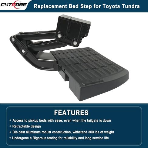 خطوة سرير الشاحنة الخلفية، خطوة الباب الخلفي القابلة للطي والقابلة للسحب متوافقة مع 2022 2023 2024 Toyota Tundra، يستبدل # PTS30-34000، PT392-34231 in Kuwait