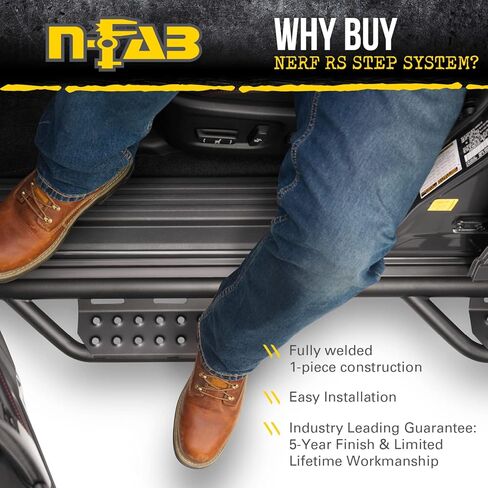 خطوات N-Fab Nerf لسيارة Jeep Gladiator JT | من العجلة إلى العجلة، فولاذ شديد التحمل، ظهر لامع | J1980T-GB | يناسب 2020-2024 Jeep Gladiator JT 4 أبواب جميع الأسرّة، غاز SRW in Saudi Arabia