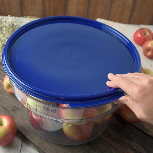 Carlisle FoodService Products Storplus Round Food Storage Container Lid with Stackable Design for Catering, Buffets, Restaurants, Polypropylene (Pp), 12 To 22 Quarts, Royal Blue, (Pack of 6) in Saudi Arabia