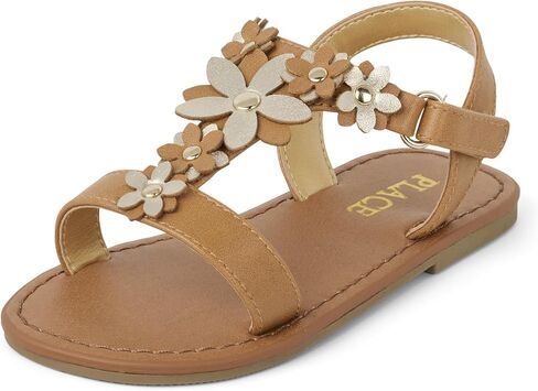 The Children's Place Girl's Baby Toddler T Sandals with Adjustable Ankle Strap in Saudi Arabia