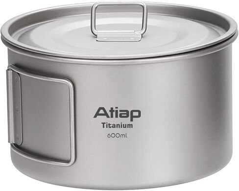 وعاء من التيتانيوم مع مقبض قابل للطي، وعاء أدوات مائدة للطهي من التيتانيوم بجدار واحد مع مقبض قابل للطي للتخييم في الهواء الطلق والتنزه سيرًا على الأقدام (450 مل مع غطاء) in Kuwait