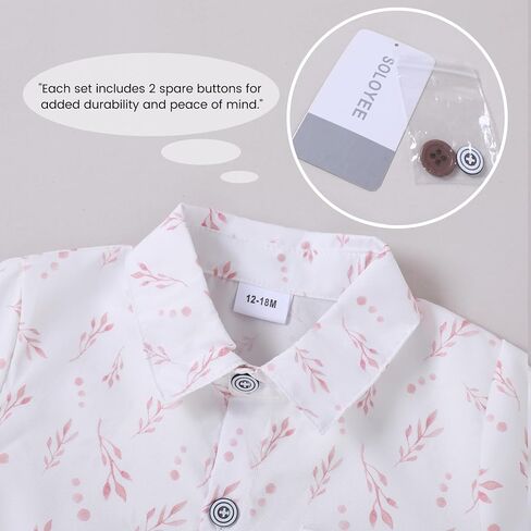 Toddler Boy Dress Outfits 1-6T Baby Boys Suit Summer Clothes Set | Toddler Boy Suits Floral Short Sleeve Shirt+Bowtie+Suspender Shorts Wedding Formal Outfit, Toddler Easter Outfit Boy in Saudi Arabia