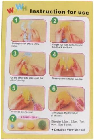 Pom Pom Maker,Pom pom Knitting Loom Kit Fluff Ball Weaver Needle Craft DIY Knitting Crochet Craft Tool Kit,4 Sizes Pompom Maker Tool Set +1PS Scissors in Kuwait