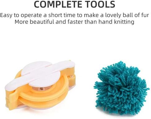 Pom Pom Maker,Pom pom Knitting Loom Kit Fluff Ball Weaver Needle Craft DIY Knitting Crochet Craft Tool Kit,4 Sizes Pompom Maker Tool Set +1PS Scissors in Kuwait