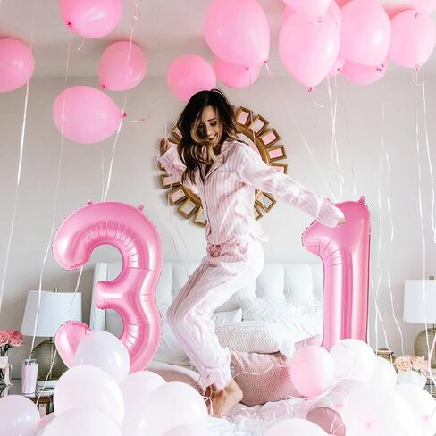 Pink Number 1 Balloon 40 Inch, Big Large Foil Helium Number Balloons, Jumbo Giant Mylar Number 1 Balloons for 1st first Birthday Party Decorations Supplies Anniversary Celebration in Saudi Arabia