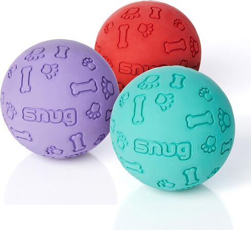 Snug Rubber Dog Balls for Small and Medium Dogs - Tennis Ball Size - Virtually Indestructible (3 Pack - Fresh) in Saudi Arabia
