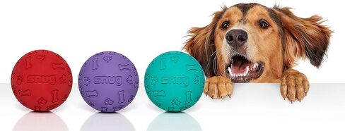 Snug Rubber Dog Balls for Small and Medium Dogs - Tennis Ball Size - Virtually Indestructible (3 Pack - Fresh) in Saudi Arabia