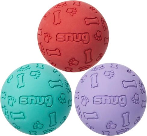Snug Rubber Dog Balls for Small and Medium Dogs - Tennis Ball Size - Virtually Indestructible (3 Pack - Fresh) in Saudi Arabia