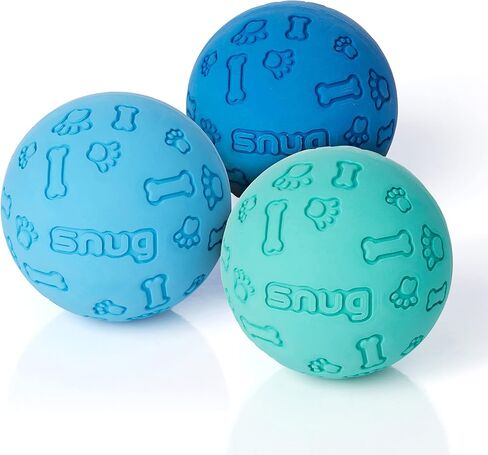 Snug Rubber Dog Balls for Small and Medium Dogs - Tennis Ball Size - Virtually Indestructible (3 Pack - Fresh) in Saudi Arabia