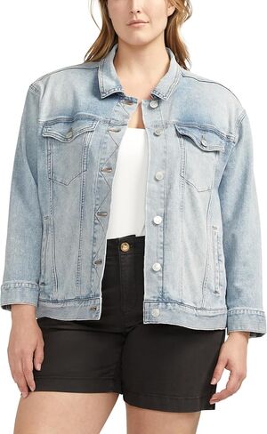 JAG Women's Plus Size Kiara Classic Denim Jacket in Saudi Arabia