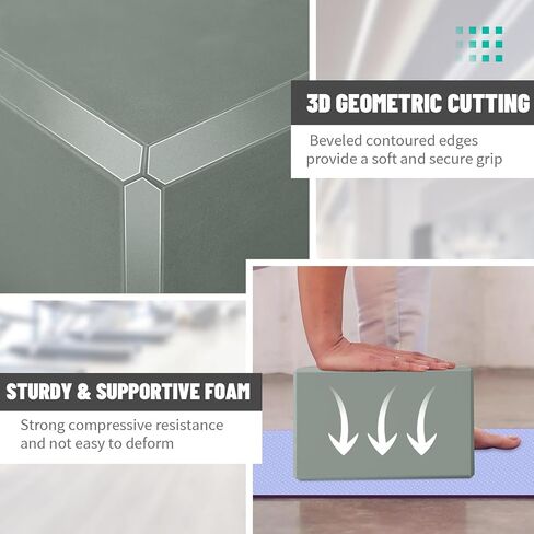 Yoga Block, Yoga Bricks Supportive Latex-Free EVA Foam, Soft Non-Slip Exercise Blocks, Yoga Accessories for Pilates, Meditation, Balance, Stretching and Deep Poses in Kuwait